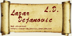 Lazar Dejanović vizit kartica